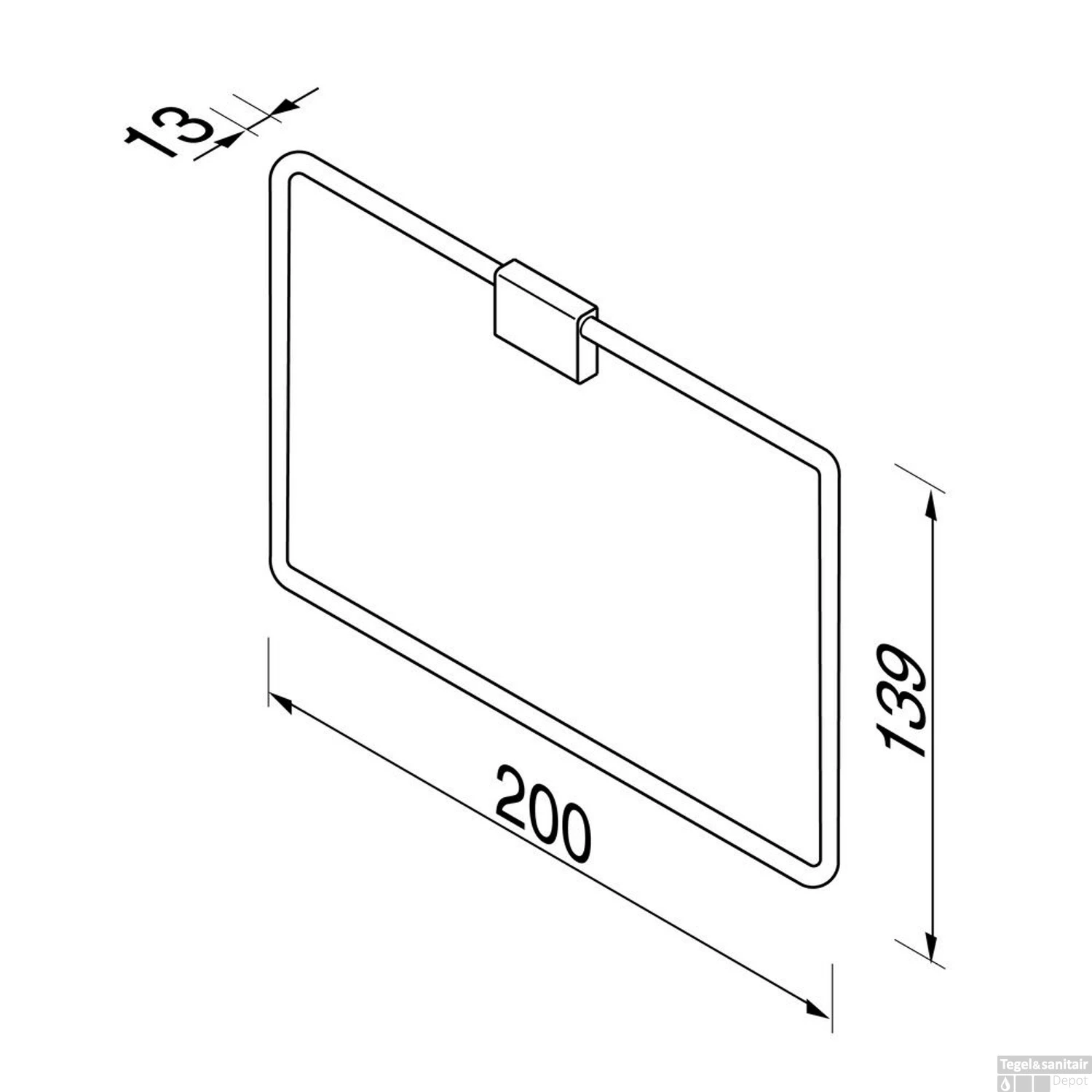 Handdoekring Geesa AIM Rechthoek Chroom 4 Handdoekring Geesa AIM Rechthoek Chroom - Afbeelding 2