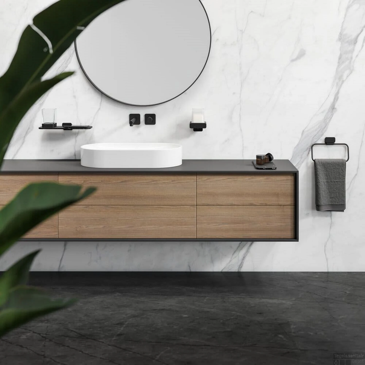 Handdoekring Geesa Shift Zwart 5 Handdoekring Geesa Shift Zwart - Afbeelding 3