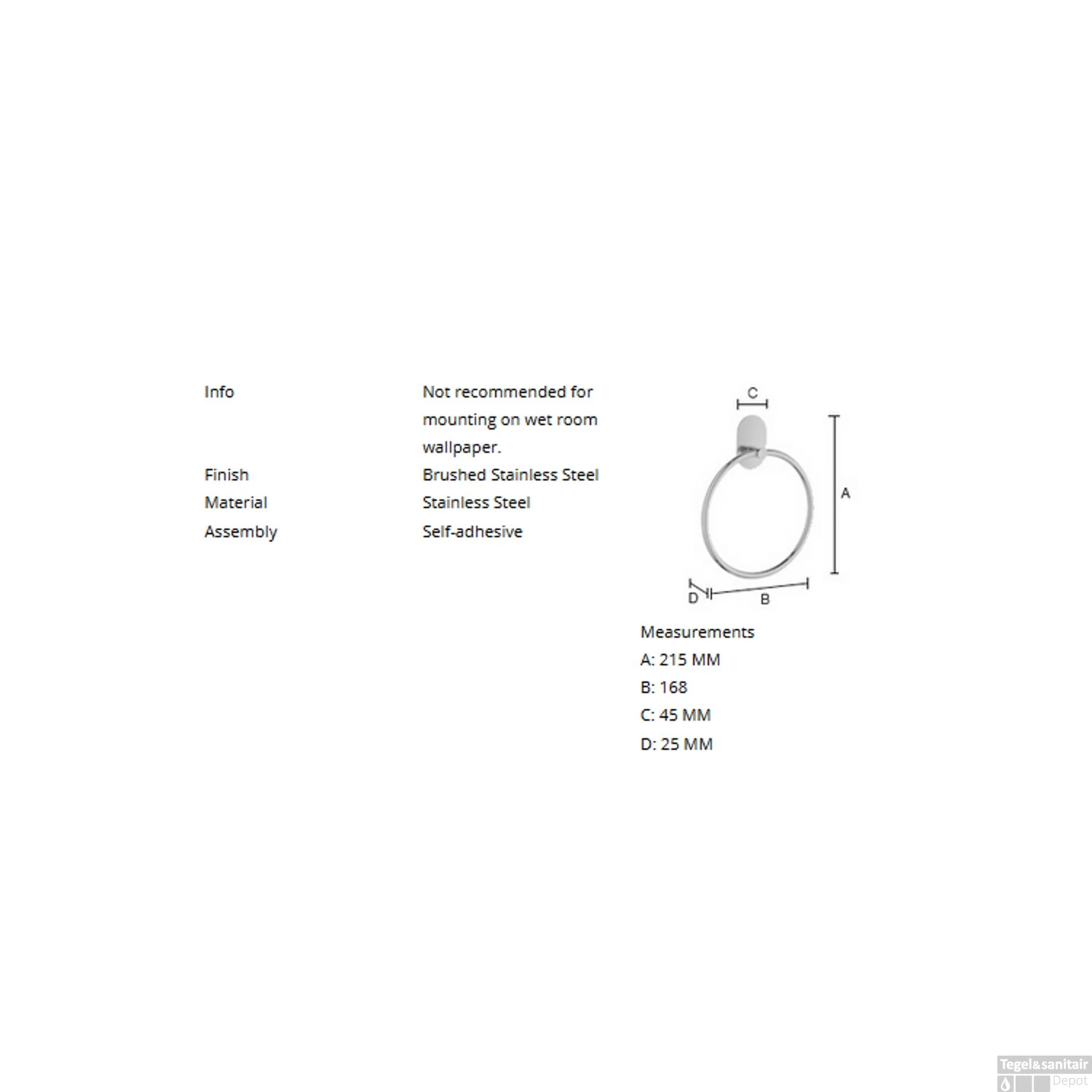 Handdoekring Smedbo Xtra 16.8x21.5 Cm Geborsteld RVS 4 Handdoekring Smedbo Xtra 16.8x21.5 Cm Geborsteld RVS - Afbeelding 2