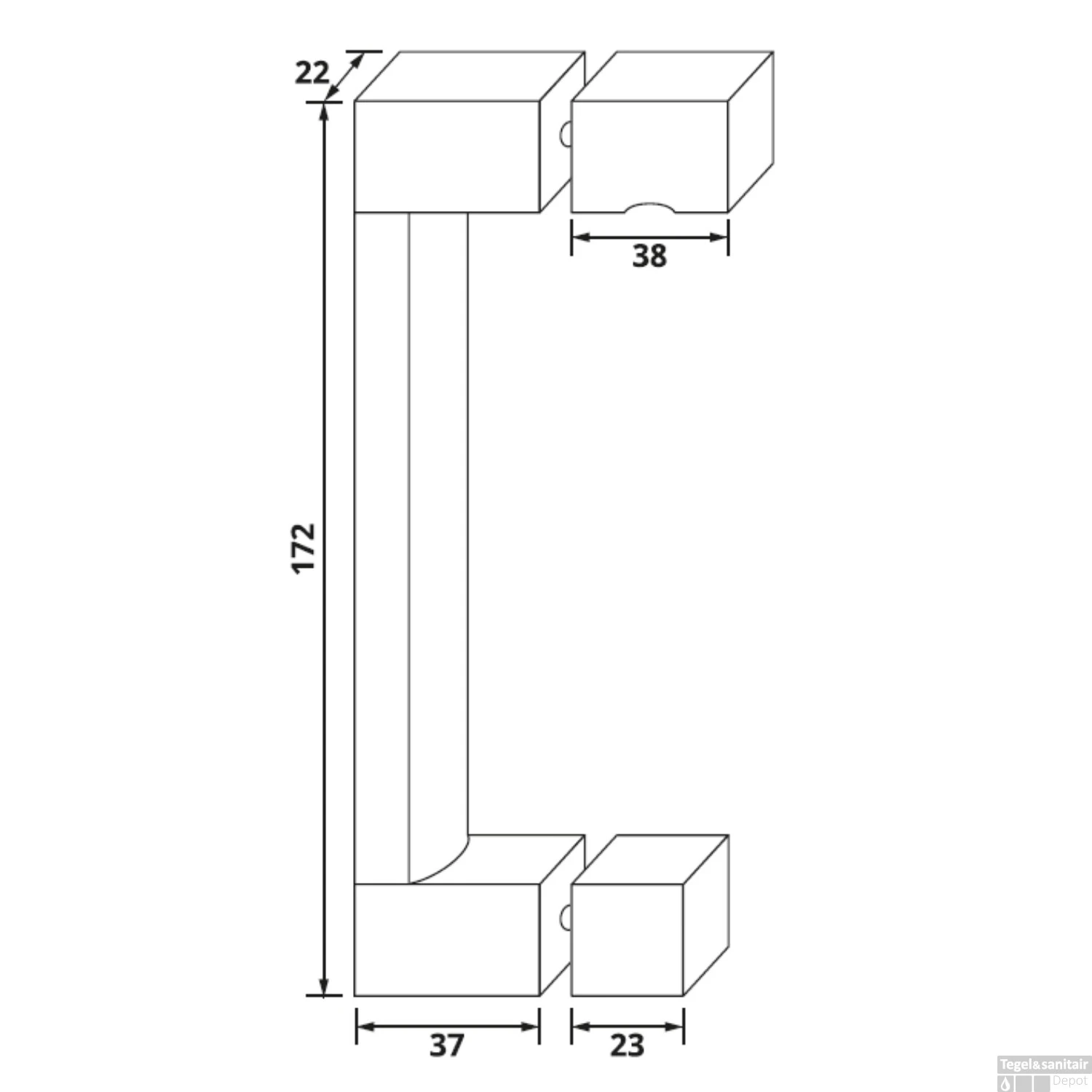 Handgreep Just Creating Voor Draaideuren Gunmetal 4 Handgreep Just Creating Voor Draaideuren Gunmetal - Afbeelding 2