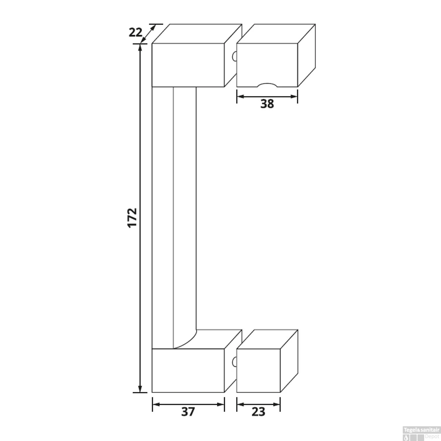 Handgreep Just Creating Voor Draaideuren Mat Zwart 4 Handgreep Just Creating Voor Draaideuren Mat Zwart - Afbeelding 2