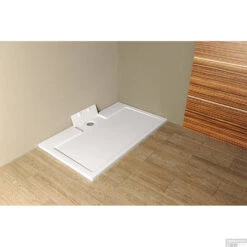 Douchebak Gegoten Marmer Sapho Irena 140x100x3.5 Cm Rechthoek Wit -Sealkin Badkamermeubilair Winkel hi140100 douchebak marmer sapho irena 140x100x3.5 cm rechthoek wit 2