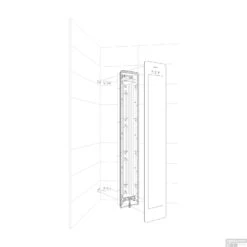 Sunshower Plus M Round Infrarood En UV-licht 140x33 Cm Inbouw - Opbouw Vlak Of Hoek Black -Sealkin Badkamermeubilair Winkel hoek opbouw geen douchekop exploded view v2 01 3 2 1