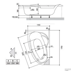 Hoekbad Allibert Ladvia 175x110 Asymmetrisch Rechts -Sealkin Badkamermeubilair Winkel hoekbad allibert ladvia 175x110 asymmetrisch rechts tech2