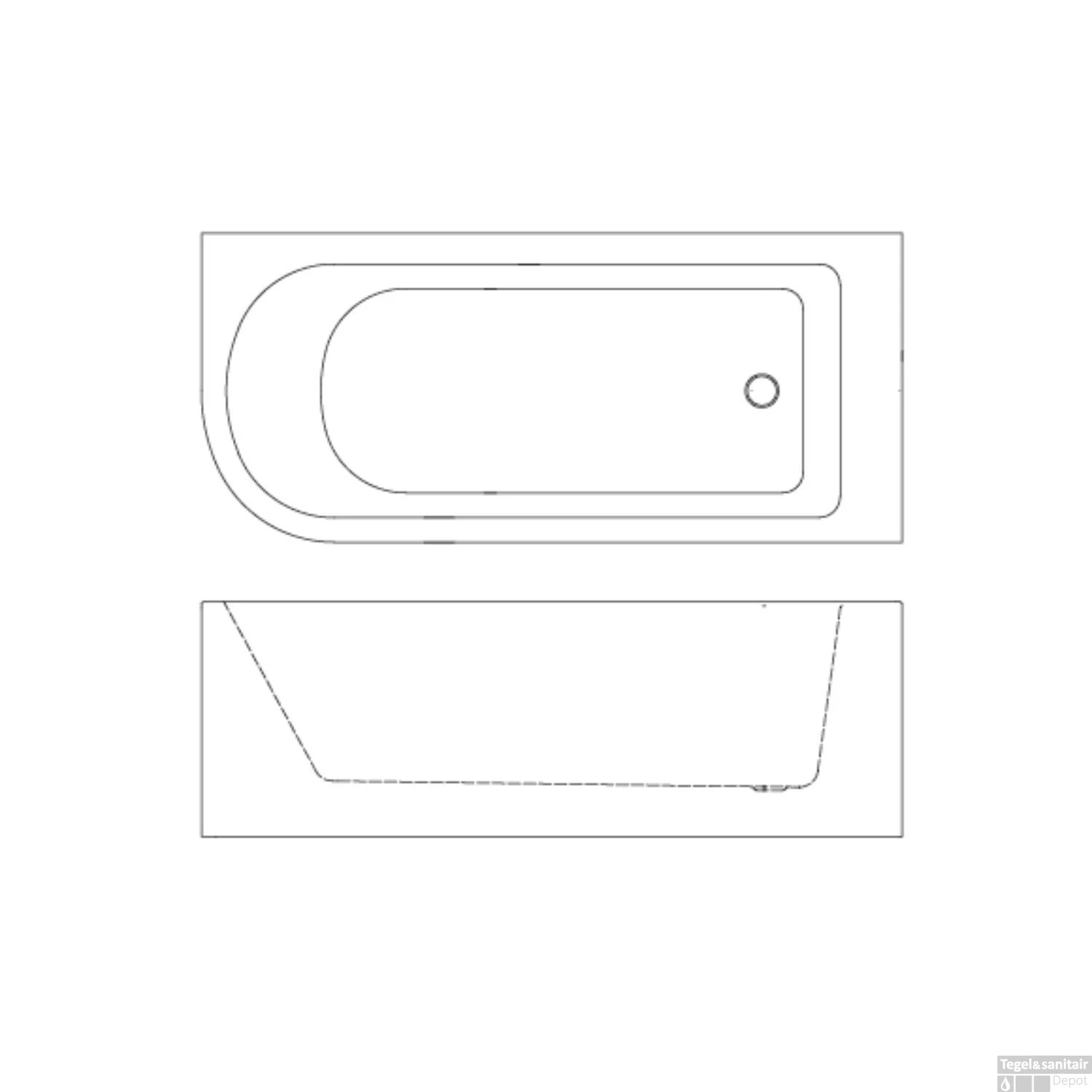 Hoekbad Allibert Serena 170x75x56 Cm Wit Rechts 8 Hoekbad Allibert Serena 170x75x56 Cm Wit Rechts - Afbeelding 6