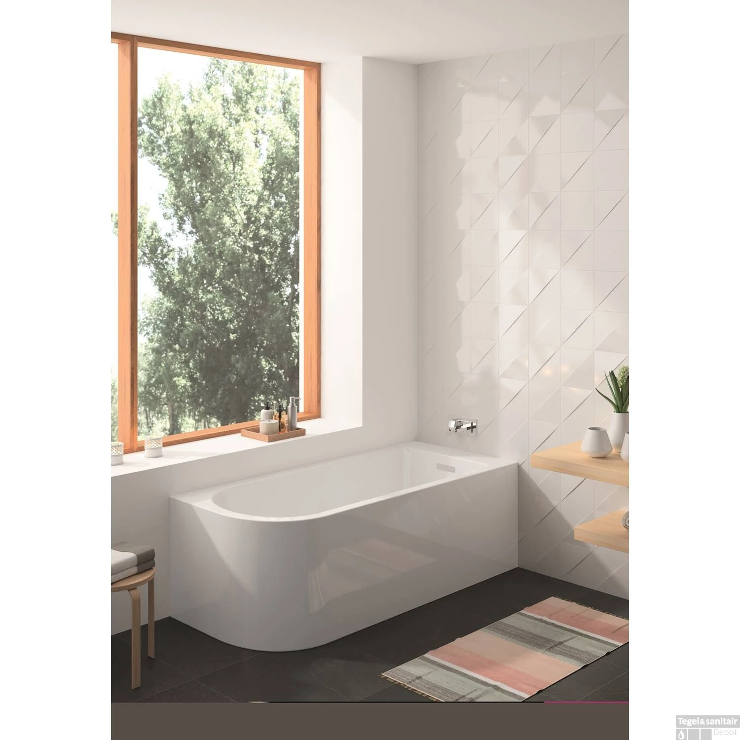 Hoekbad Allibert Serena 170x75x56 Cm Wit Rechts 5 Hoekbad Allibert Serena 170x75x56 Cm Wit Rechts - Afbeelding 3