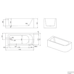 Hoekbad Allibert Serena 170x75x56 Cm Wit Links -Sealkin Badkamermeubilair Winkel hoekbad allibert serena 170x75x56 cm wit links tec