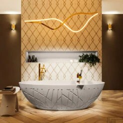 HOLM Vrijstaand Bad 180x85cm Kleur Linen / Linen -Sealkin Badkamermeubilair Winkel holm 2 00017