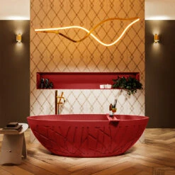 HOLM Vrijstaand Bad 180x85cm Kleur Fire / Fire -Sealkin Badkamermeubilair Winkel holm 2 00025