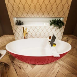 HOLM Vrijstaand Bad 180x85cm Kleur Fire / Talc 14 HOLM Vrijstaand Bad 180x85cm Kleur Fire / Talc -Sealkin Badkamermeubilair Winkel holm 3 00012