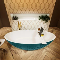 HOLM Vrijstaand Bad 180x85cm Kleur Smag / Talc -Sealkin Badkamermeubilair Winkel holm 3 00015