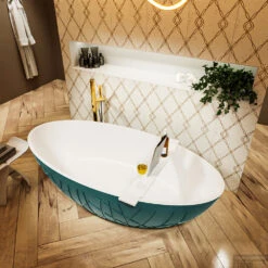 HOLM Vrijstaand Bad 180x85cm Kleur Smag / Talc -Sealkin Badkamermeubilair Winkel holm 4 00015