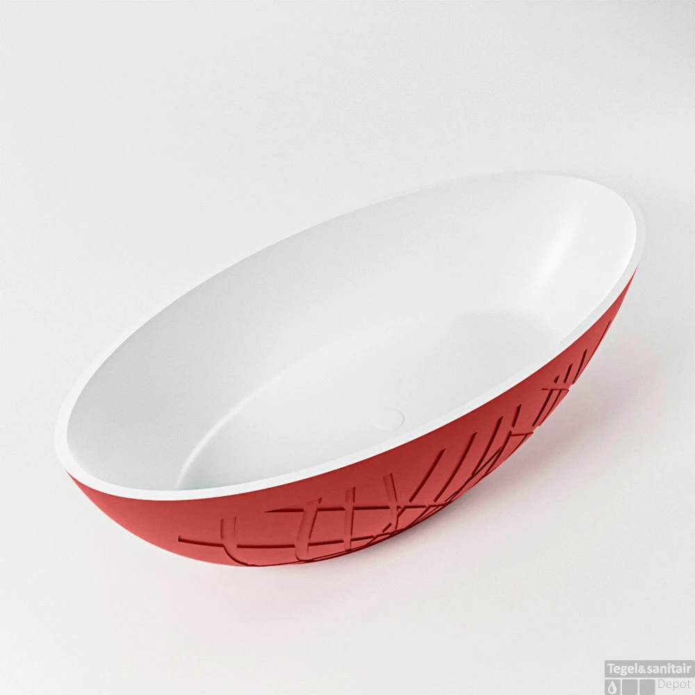 HOLM Vrijstaand Bad 180x85cm Kleur Fire / Talc 3 HOLM Vrijstaand Bad 180x85cm Kleur Fire / Talc