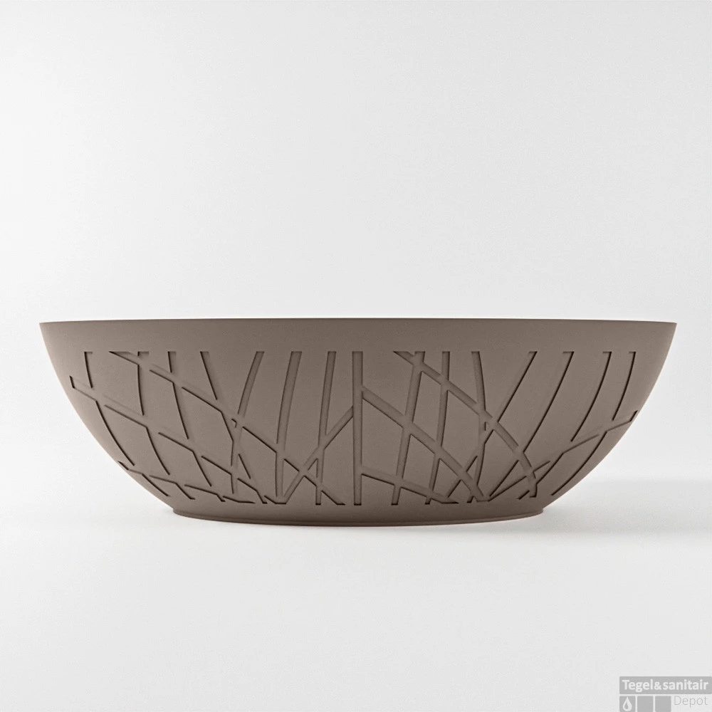 HOLM Vrijstaand Bad 180x85cm Kleur Smoke / Talc 11 HOLM Vrijstaand Bad 180x85cm Kleur Smoke / Talc - Afbeelding 9