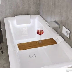 Ligbad Riho Still Square Met LED En Hoofdsteun 180x80 Cm Acryl Wit (Links En Rechts) -Sealkin Badkamermeubilair Winkel hoofdstein sfeer 1 1 1