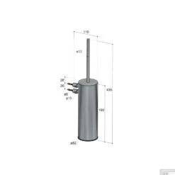 Hotbath Archie Toiletborstelhouder Wandmodel RVS 316 ARA11IX OUTLET 7 Hotbath Archie Toiletborstelhouder Wandmodel RVS 316 ARA11IX OUTLET -Sealkin Badkamermeubilair Winkel hotbath archie toiletborstelhouder wandmodel rvs 316 ara11ix tech 1