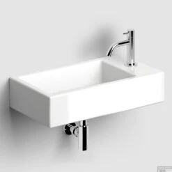 Fontein Clou InBe Met Kraangat Rechts 40x23 Keramiek Wit