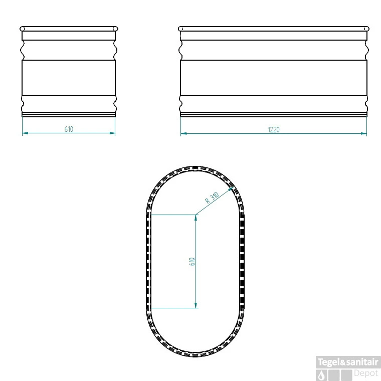 Tankkd IJsbad | Green Label Oval | 122x61x61cm | Aluminium 7 Tankkd IJsbad | Green Label Oval | 122x61x61cm | Aluminium - Afbeelding 5