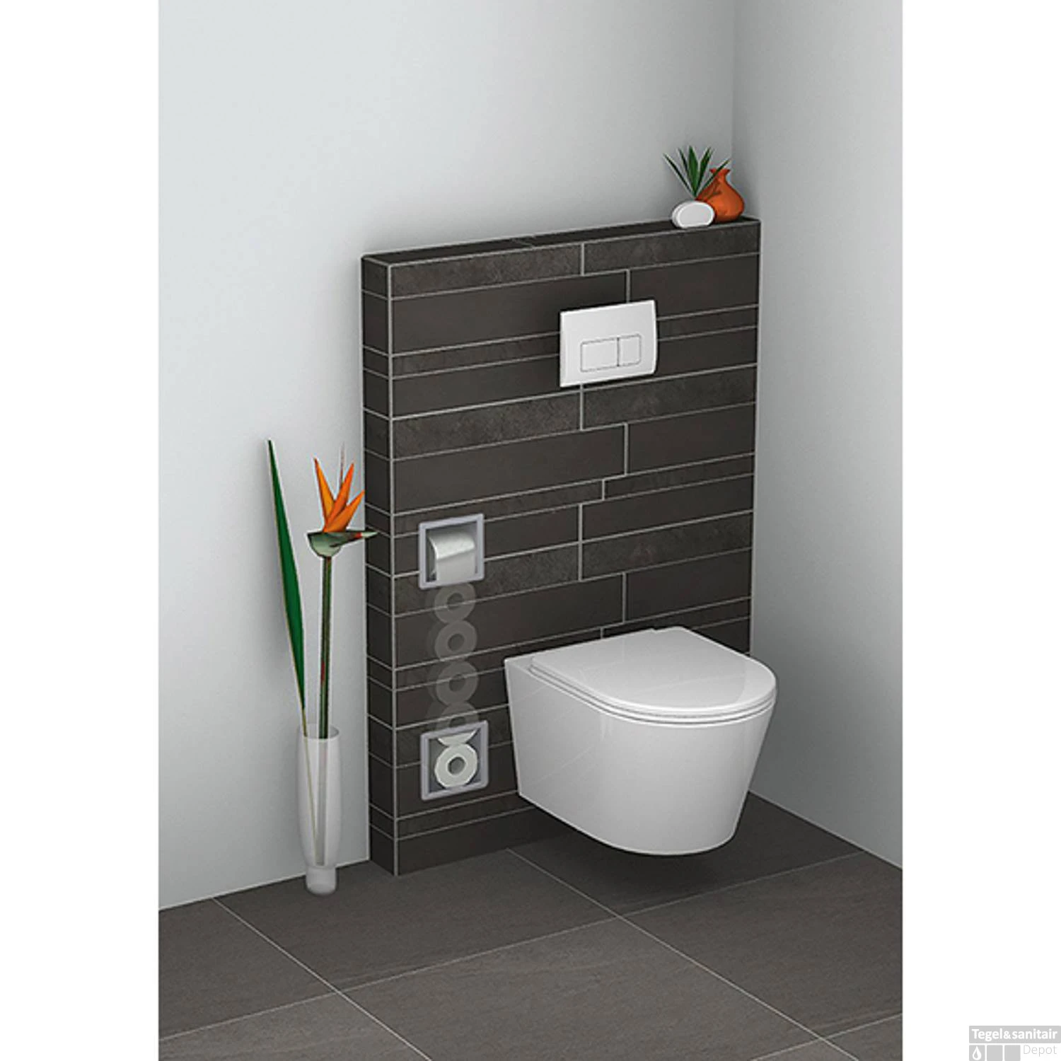 Inbouw Toiletrolhouder Wiesbaden Met Reserve Rolhouder RVS 5 Inbouw Toiletrolhouder Wiesbaden Met Reserve Rolhouder RVS - Afbeelding 3