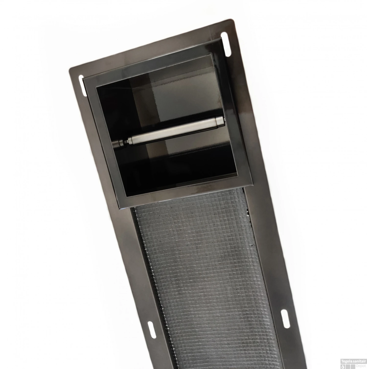 Inbouw Toiletrolhouder BWS Met Reserve Rolhouder RVS Black Chrome 9 Inbouw Toiletrolhouder BWS Met Reserve Rolhouder RVS Black Chrome - Afbeelding 7