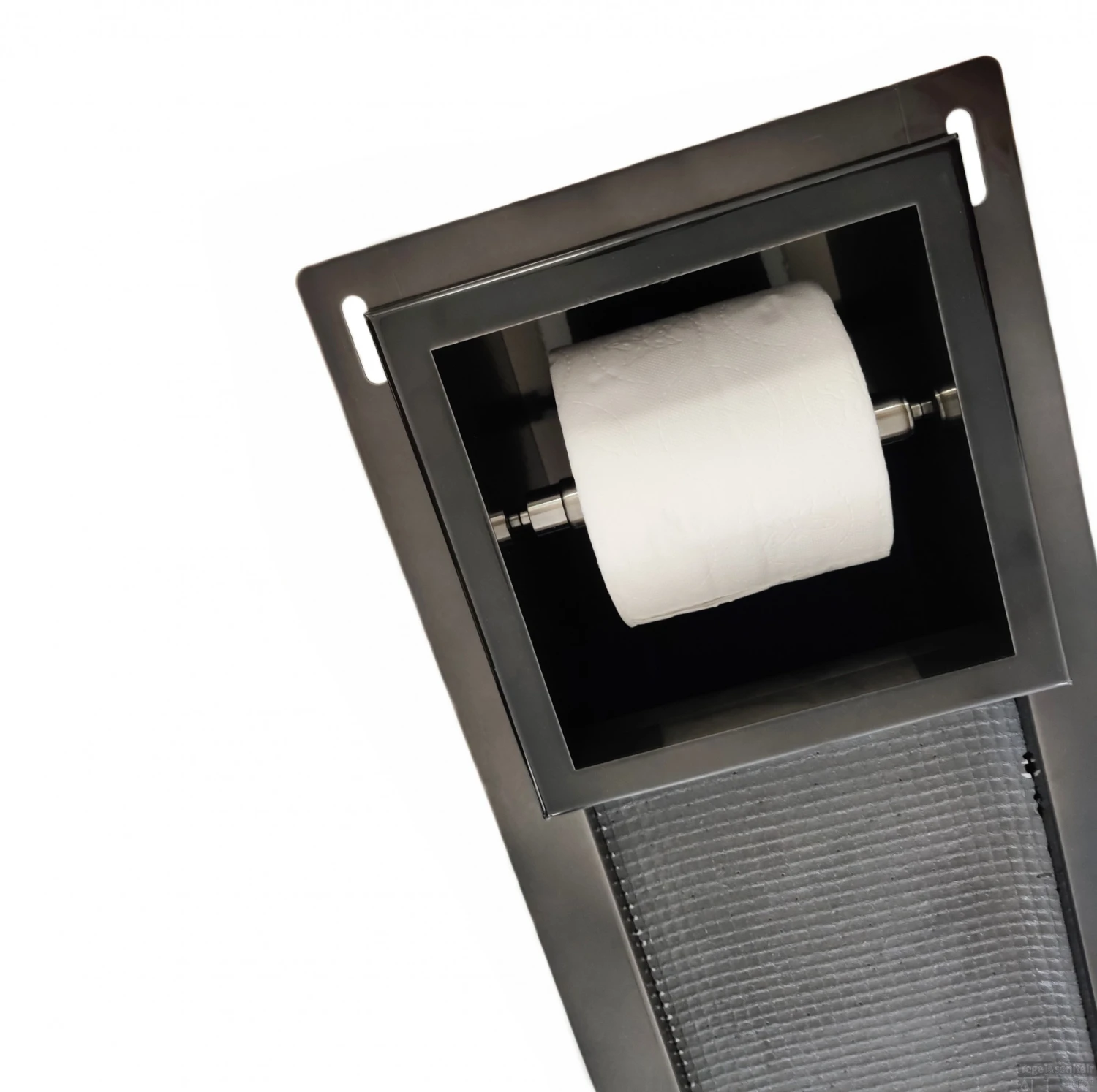 Inbouw Toiletrolhouder BWS Met Reserve Rolhouder RVS Black Chrome 8 Inbouw Toiletrolhouder BWS Met Reserve Rolhouder RVS Black Chrome - Afbeelding 6