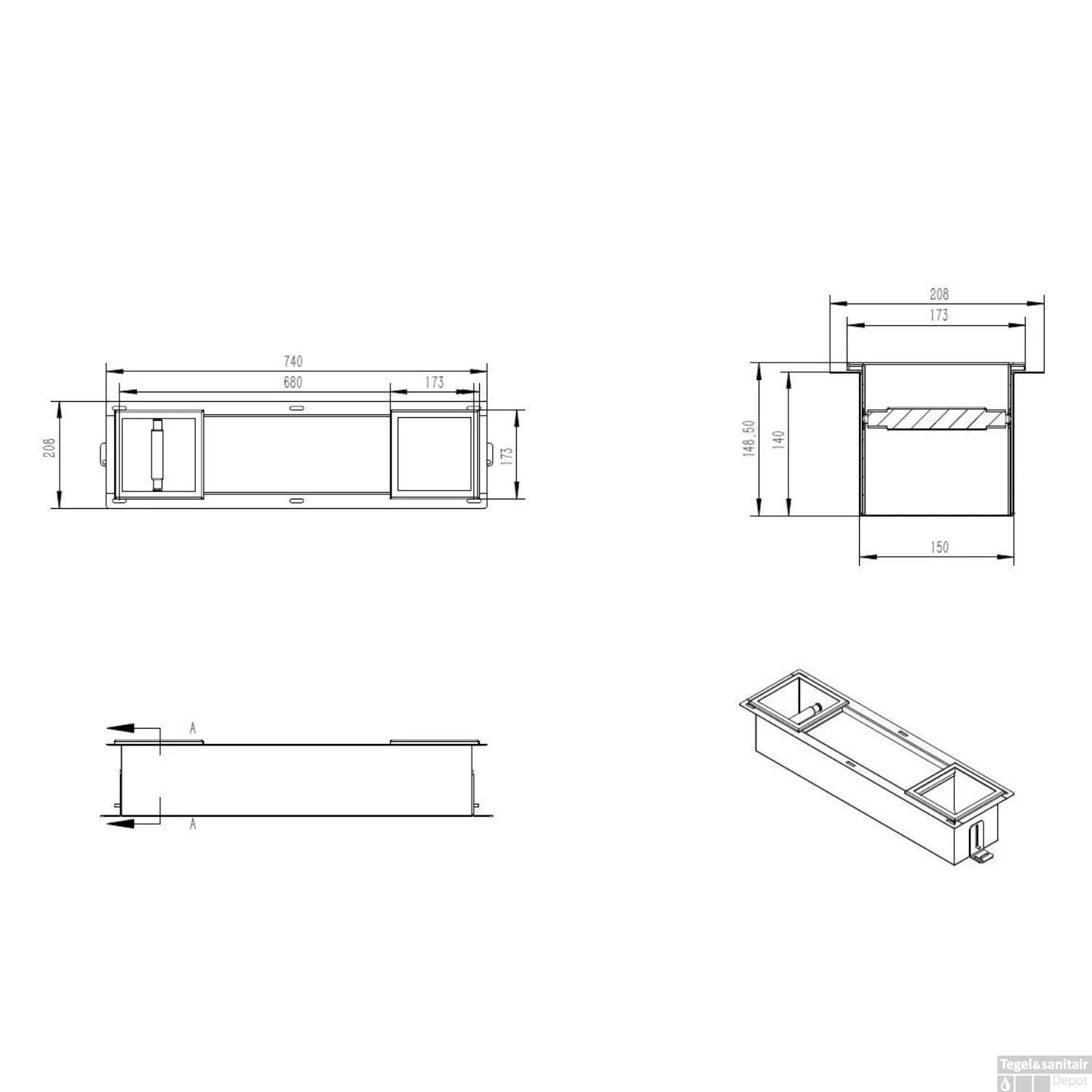 Inbouw Toiletrolhouder BWS Met Reserve Rolhouder RVS Black Chrome 11 Inbouw Toiletrolhouder BWS Met Reserve Rolhouder RVS Black Chrome - Afbeelding 9