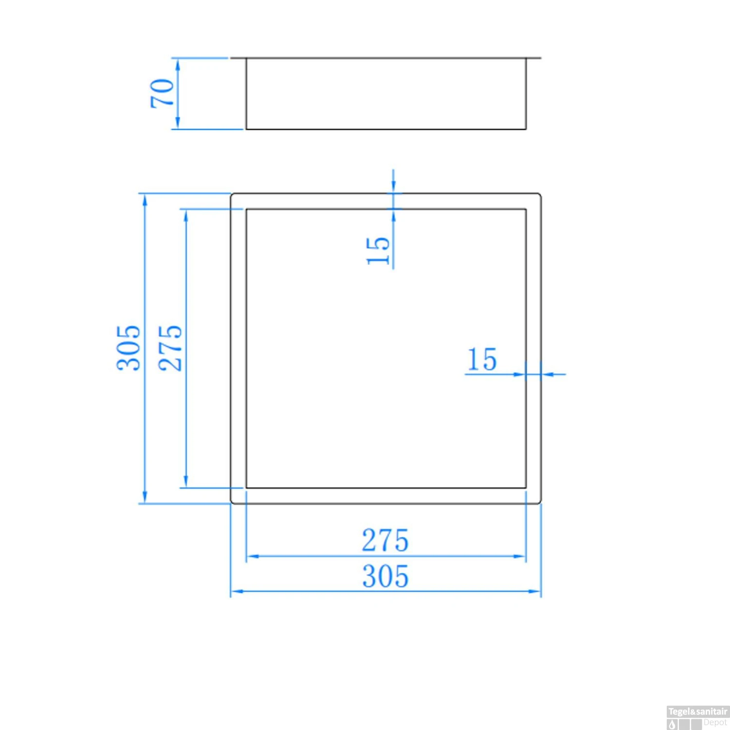 Inbouwnis Best Design Kaya 30.5x30.5x7 Cm Mat Goud 4 Inbouwnis Best Design Kaya 30.5x30.5x7 Cm Mat Goud - Afbeelding 2