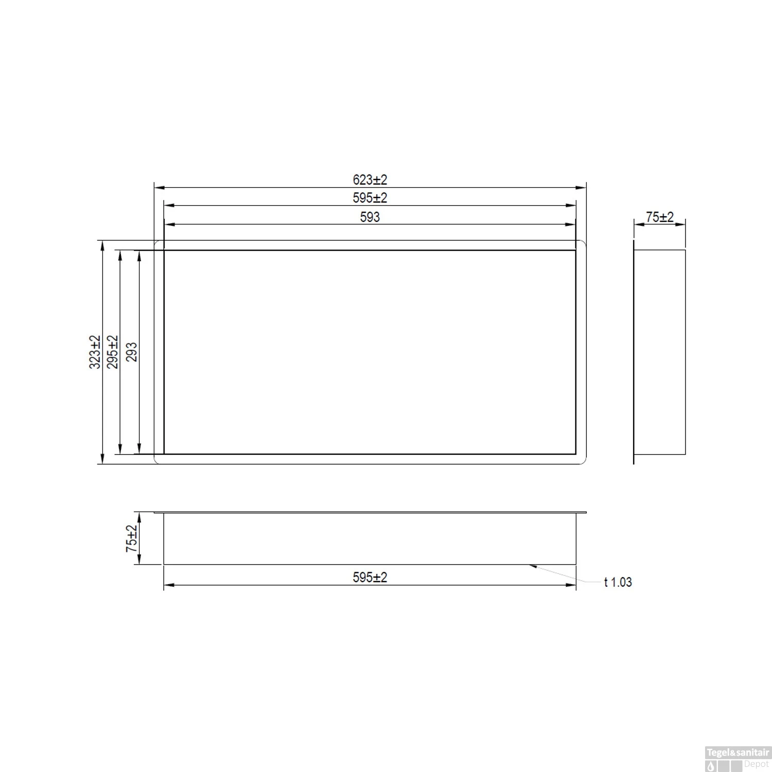 Inbouwnis Brauer Box Met Flens 30x60cm Zwart 4 Inbouwnis Brauer Box Met Flens 30x60cm Zwart - Afbeelding 2