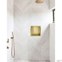 Wiesbaden Inbouwnis | Exellence | 30x30x7cm | Geborsteld Messing Goud -Sealkin Badkamermeubilair Winkel inbouwnis wiesbaden 30x30x7 cm geborsteld messing sfeer