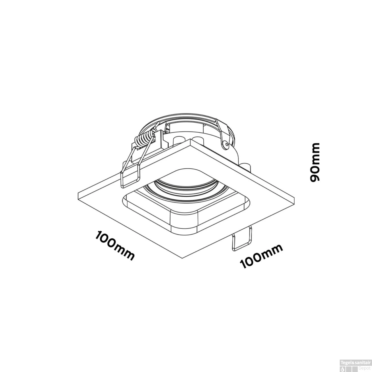 Inbouwspot Boss & Wessing Kiana 1 GU10 10x10x9cm Wit 4 Inbouwspot Boss & Wessing Kiana 1 GU10 10x10x9cm Wit - Afbeelding 2
