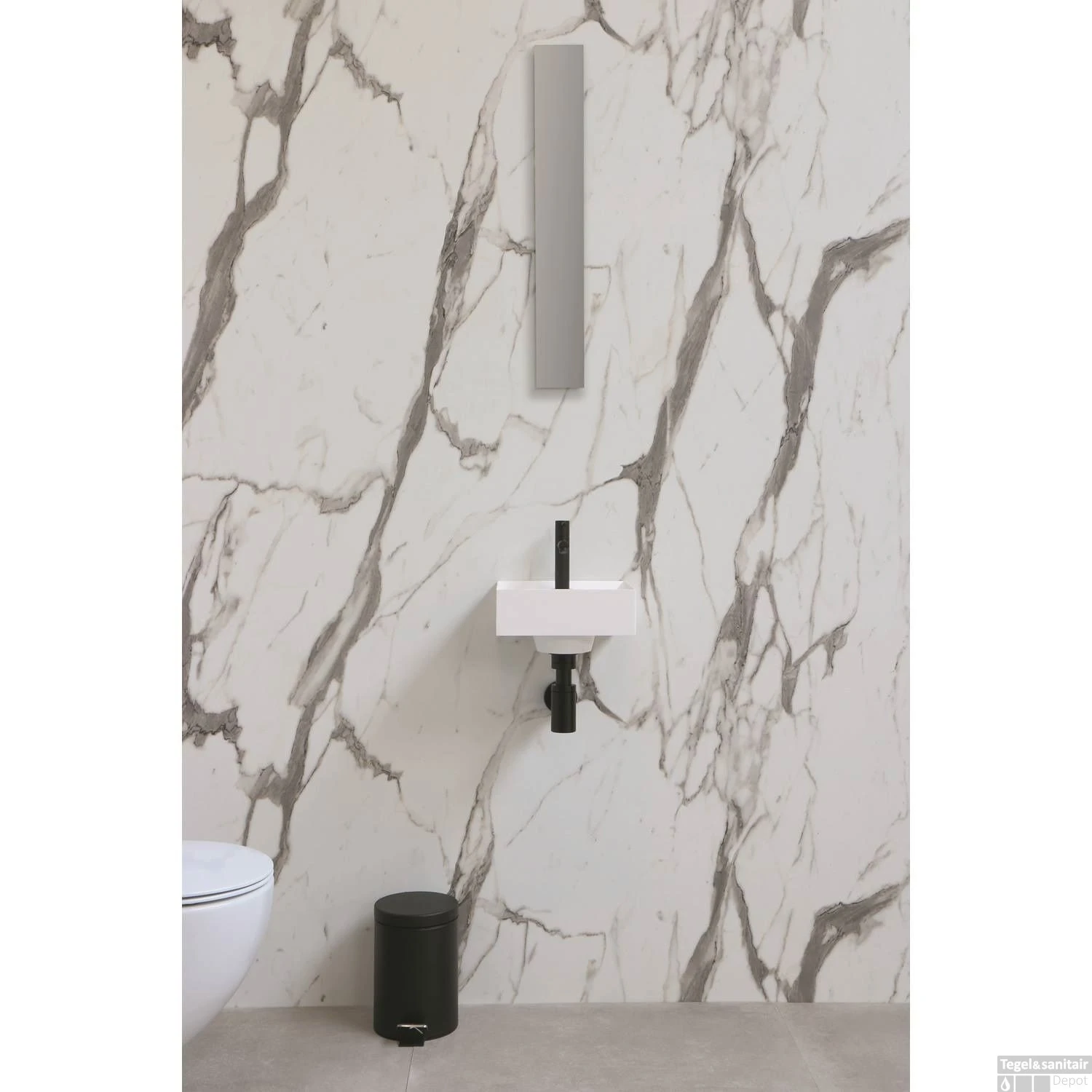 INK Fontein Vice Polystone Met Kraangat Incl Verzonken Open Plug 27x27x9 Cm Glans Wit - Afbeelding 5