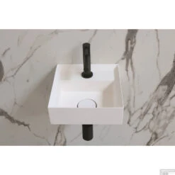 INK Fontein Vice Polystone Met Kraangat Incl Verzonken Open Plug 27x27x9 Cm Glans Wit -Sealkin Badkamermeubilair Winkel ink fontein vice polystone met kraangat incl verzonken open plug 27x27x9 cm glans wit sfeer2