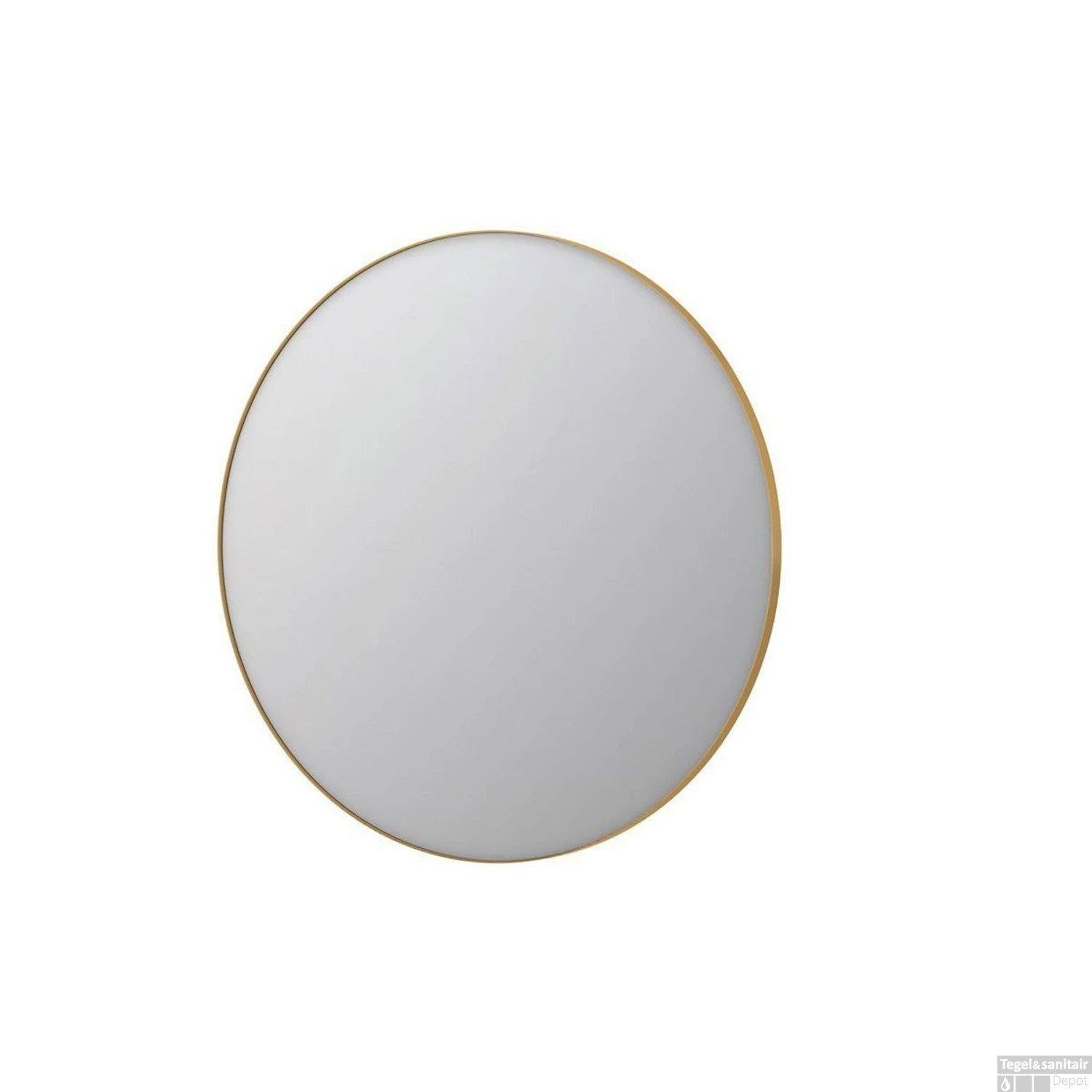 Ink Spiegel Rond Mat Goud Aluminium Kader 120 X 3,5 Cm