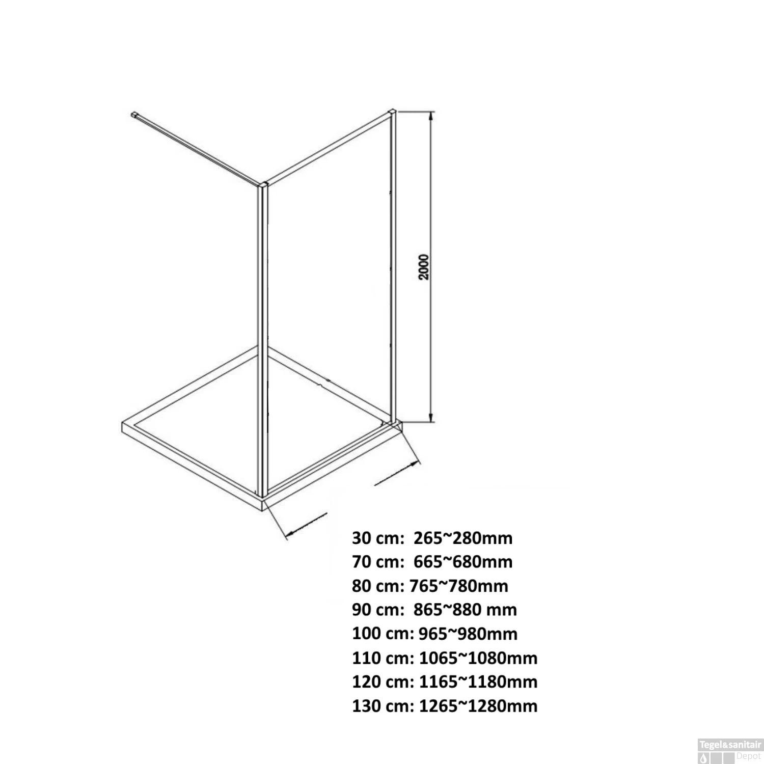 Inloopdouche Boss & Wessing Recta 80x200 Cm Mat Zwart Profiel Rondom 5 Inloopdouche Boss & Wessing Recta 80x200 Cm Mat Zwart Profiel Rondom - Afbeelding 3