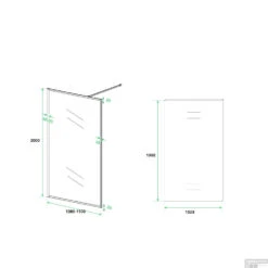 Inloopdouche Boss & Wessing Vidrios 110x200 Cm 10 Mm Met Stabilisatiestang NANO Mat Zwart -Sealkin Badkamermeubilair Winkel inloopdouche boss wessing vidrios 110x200 cm 10 mm met stabilisatiestang nano mat zwart tech