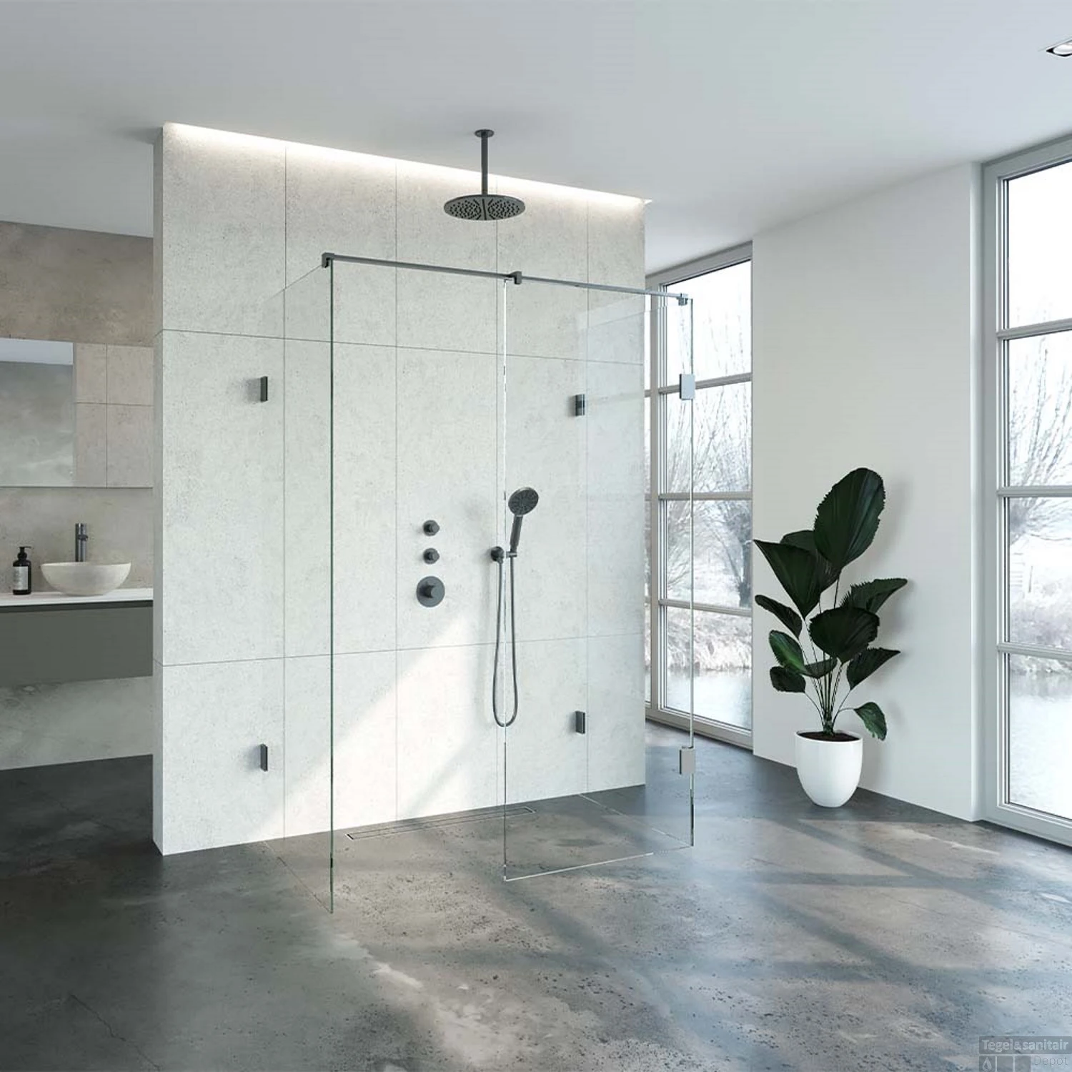 Inloopdouche Compleet XL Just Creating Profielloos 80x140 Cm Gunmetal 4 Inloopdouche Compleet XL Just Creating Profielloos 80x140 Cm Gunmetal - Afbeelding 2