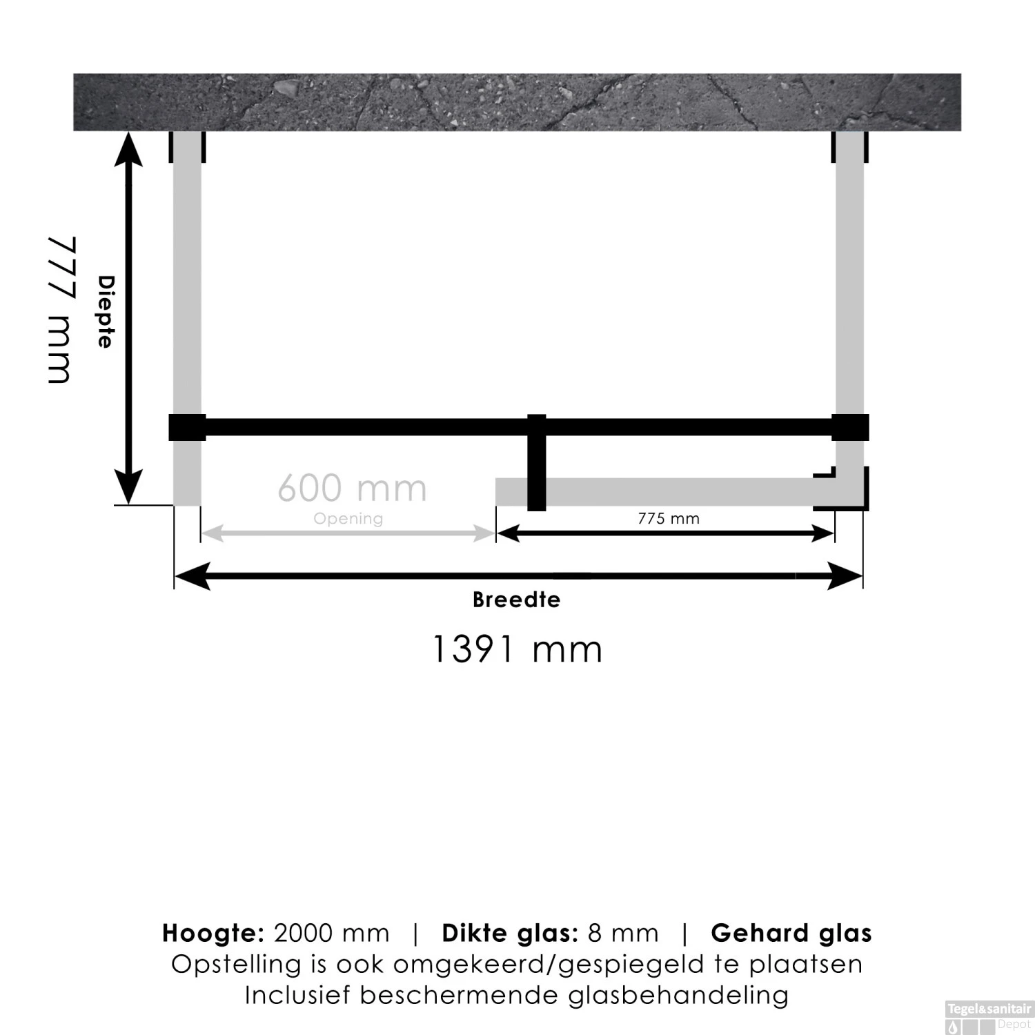 Inloopdouche Compleet XL Just Creating Profielloos 80x140 Cm Gunmetal 11 Inloopdouche Compleet XL Just Creating Profielloos 80x140 Cm Gunmetal - Afbeelding 9
