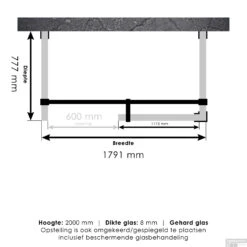 Inloopdouche Compleet XL Just Creating Profielloos 80x180 Cm Gunmetal -Sealkin Badkamermeubilair Winkel inloopdouche compleet xl just creating profielloos 80x180 cm gunmetal tec