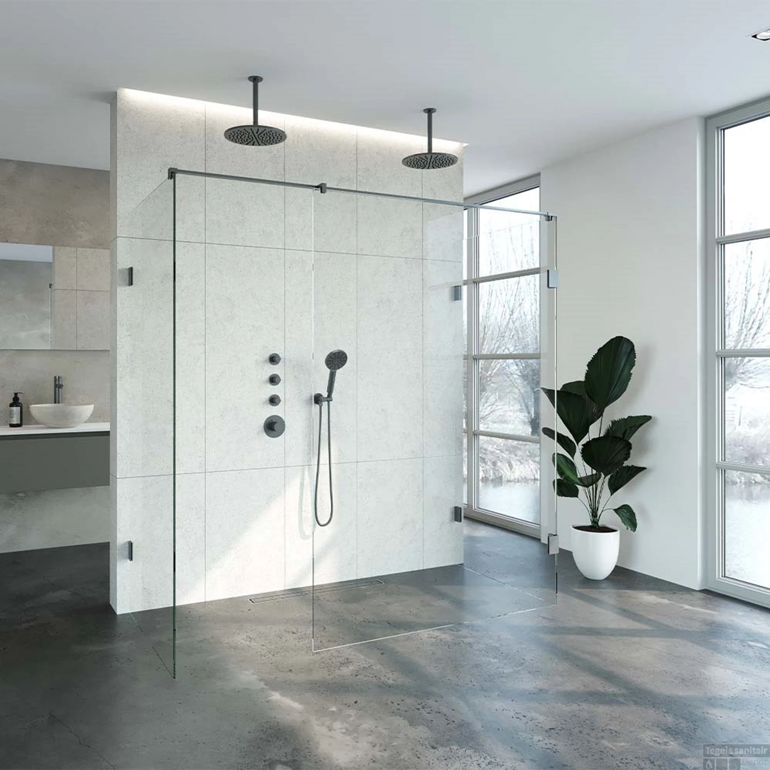 Inloopdouche Compleet XL Just Creating Profielloos 90x200 Cm Gunmetal 4 Inloopdouche Compleet XL Just Creating Profielloos 90x200 Cm Gunmetal - Afbeelding 2