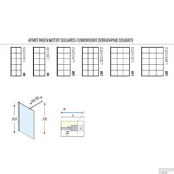 Inloopdouche Novellini Kuadra H Squares 140x200 Cm Helder Glas Mat Zwart Raster -Sealkin Badkamermeubilair Winkel inloopdouche novellini squares 140x200 cm tech