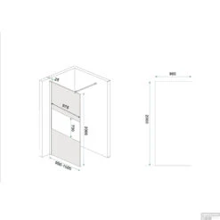 BWS Inloopdouche Pro Line Rookglas Met Middenband 100x200 8mm Nano Coating Geborsteld Messing Goud Profiel En Stang -Sealkin Badkamermeubilair Winkel inloopdouche proline 100x200 8mm nano coating tech 10