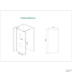 BWS Inloopdouche Pro Line Helder Glas 105x200 Geborsteld Messing Koper Profiel En Stang -Sealkin Badkamermeubilair Winkel inloopdouche proline 105x200 8mm nano coating tech 1
