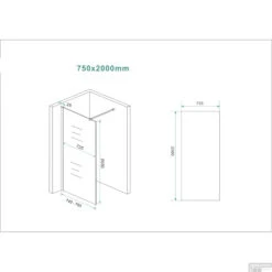 BWS Inloopdouche Pro Line Helderglas 75x200 8mm Nano Coating Chroom Profiel En Stang -Sealkin Badkamermeubilair Winkel inloopdouche proline 75x200 8mm nano coating tech 4