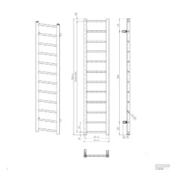 Handdoekradiator Sapho Dina Recht 30x138 Cm Antraciet -Sealkin Badkamermeubilair Winkel ir373 handdoekradiator sapho dina recht 30x138 cm antraciet 4