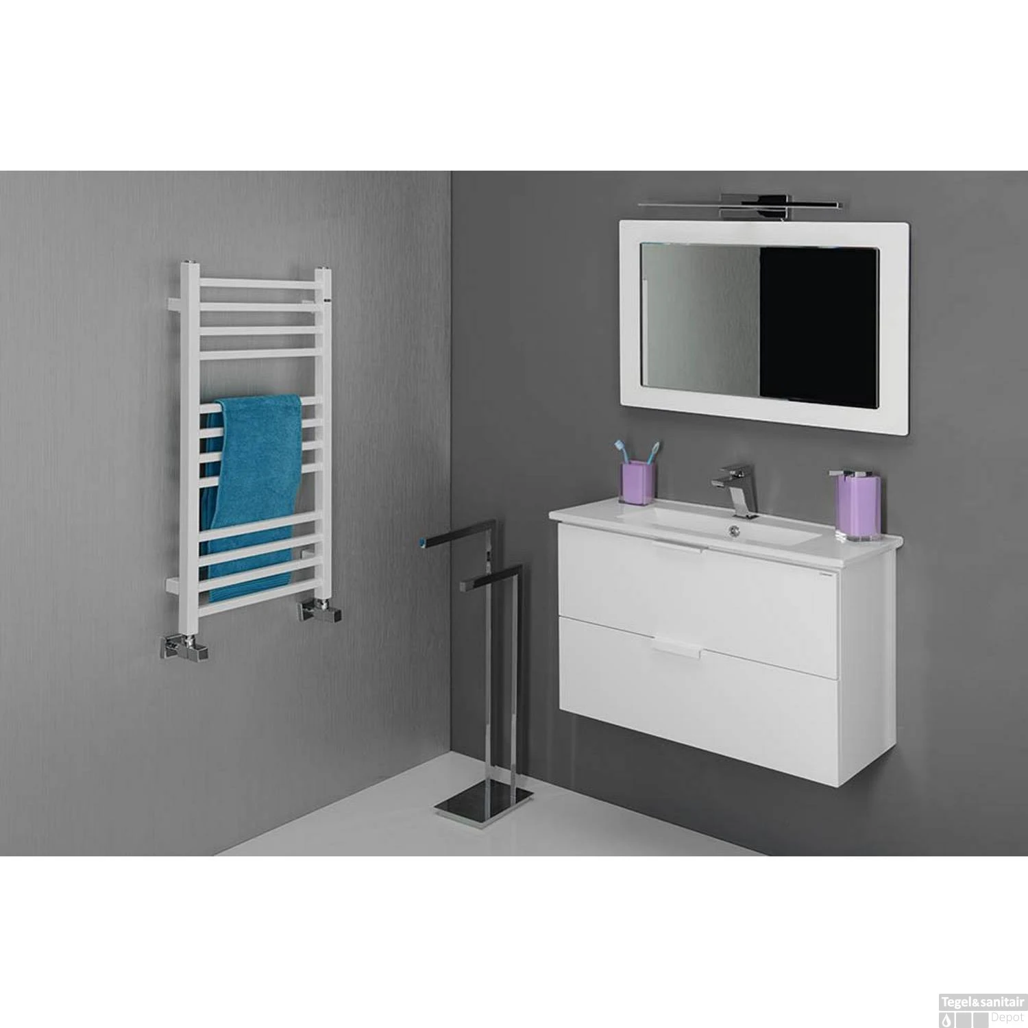 Handdoekradiator Sapho Metro Recht 60x151 Cm Wit 4 Handdoekradiator Sapho Metro Recht 60x151 Cm Wit - Afbeelding 2