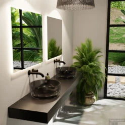 MONDIAZ JEWEL Waskom Transparant 40cm Kleur Black 14 MONDIAZ JEWEL Waskom Transparant 40cm Kleur Black -Sealkin Badkamermeubilair Winkel jewelcrystalblackplurban00038 12507514471783