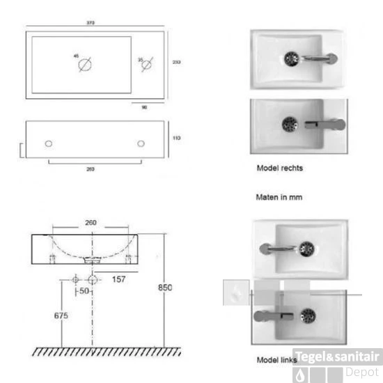 Keramische Fontein Houston Wit Kraangat Links 4 Keramische Fontein Houston Wit Kraangat Links - Afbeelding 2