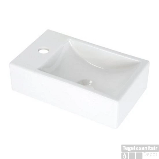 Keramische Fontein Houston Wit Kraangat Links 3 Keramische Fontein Houston Wit Kraangat Links