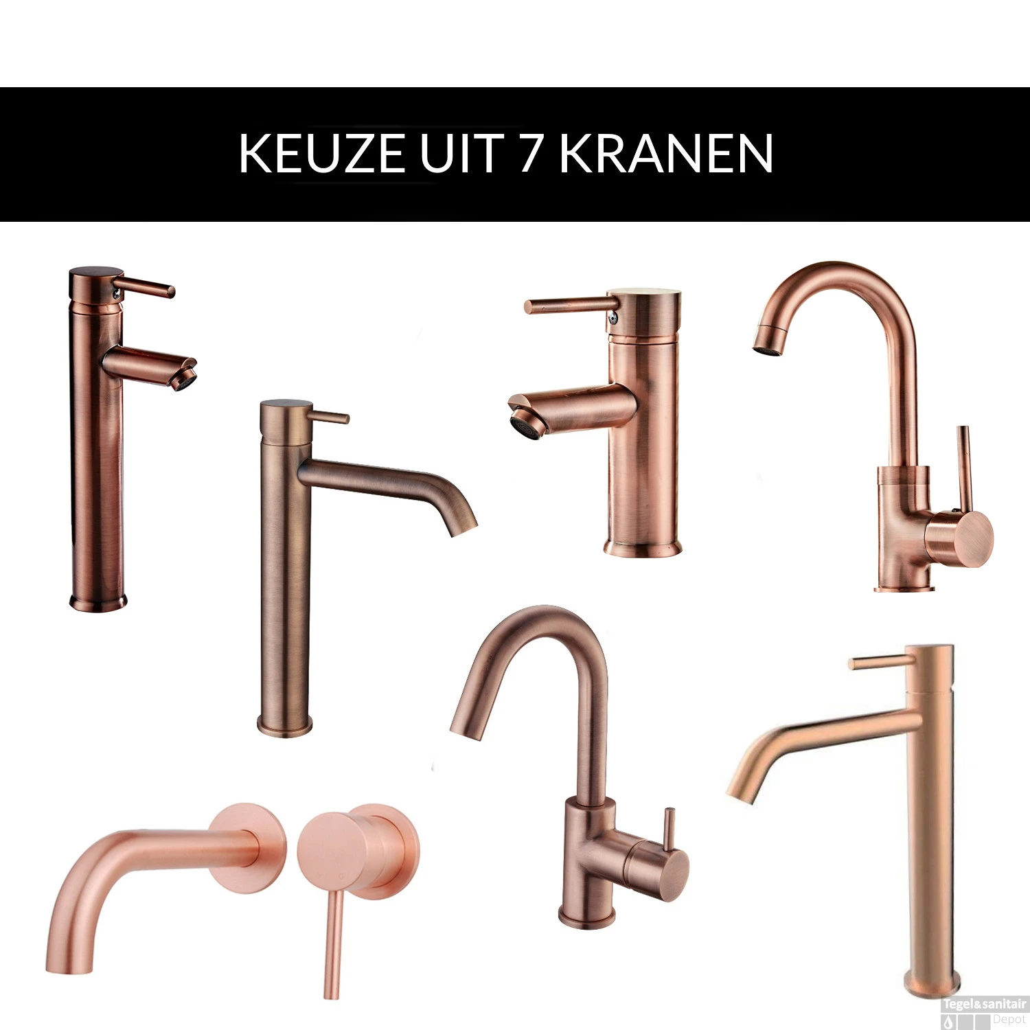 Waskomset BWS Ovaal 40x33x14.5 Cm Keramiek Mat Zwart / Koper (inclusief Kraan, Afvoer En Sifon) - Afbeelding 3