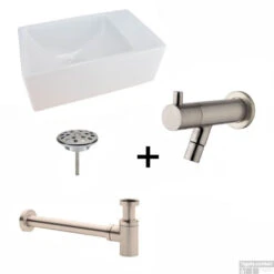 FonteinPack Inbouwkraan Rhea Keramiek 30.5x18x11 Cm RVS